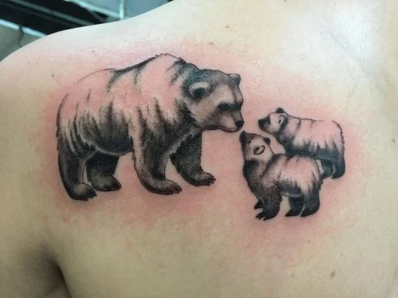 Bear and Cub Tattoo