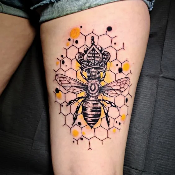 Bee and Honeycomb Tattoo