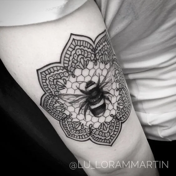 Bee with Mandala Tattoo