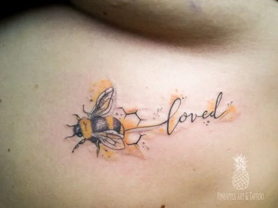 Bee with Quote Tattoo