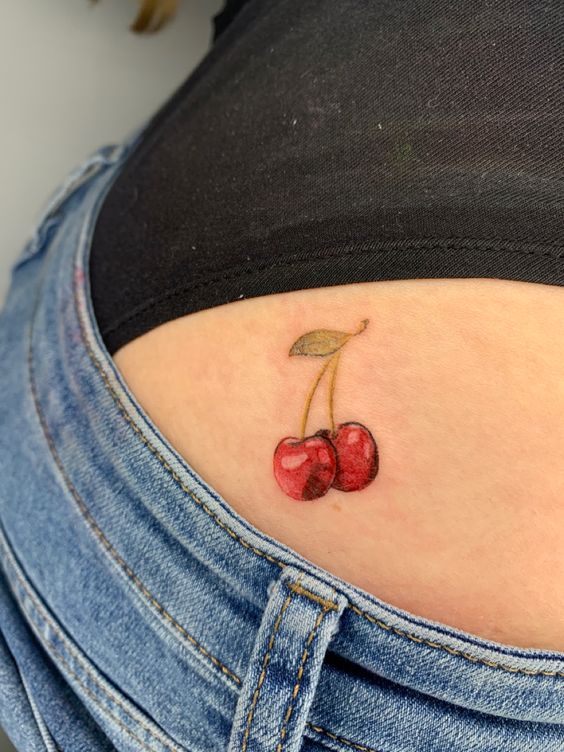 Cherry Tattoo on Butt