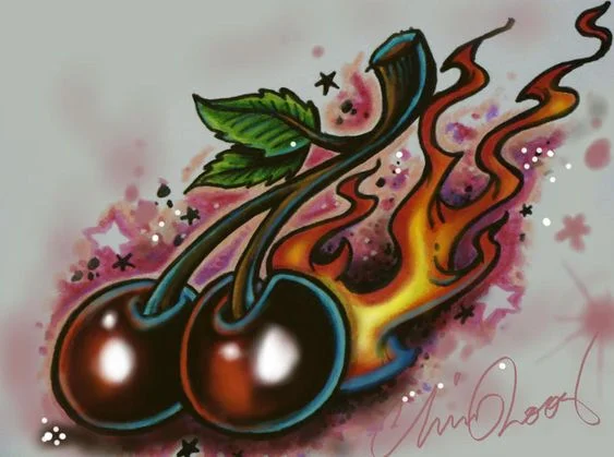 Cherry with Flames