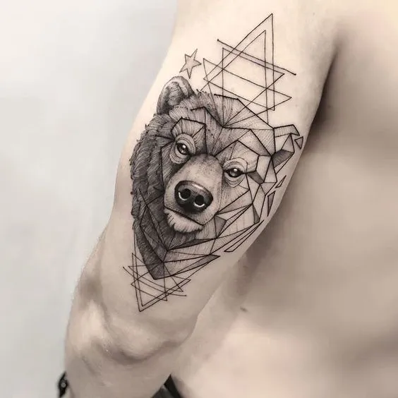 Geometric Bear Tattoo