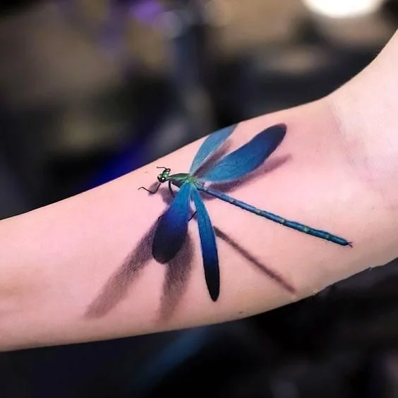 Realistic Dragonfly Tattoos