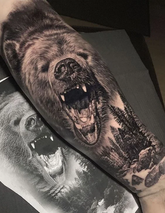 Bear Tattoo Sleeve: